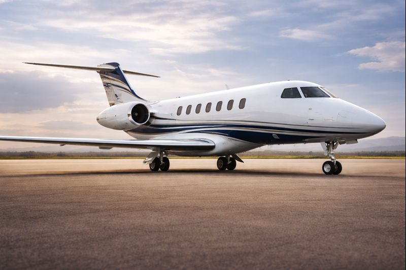 Citation Longitude private jet at sunset